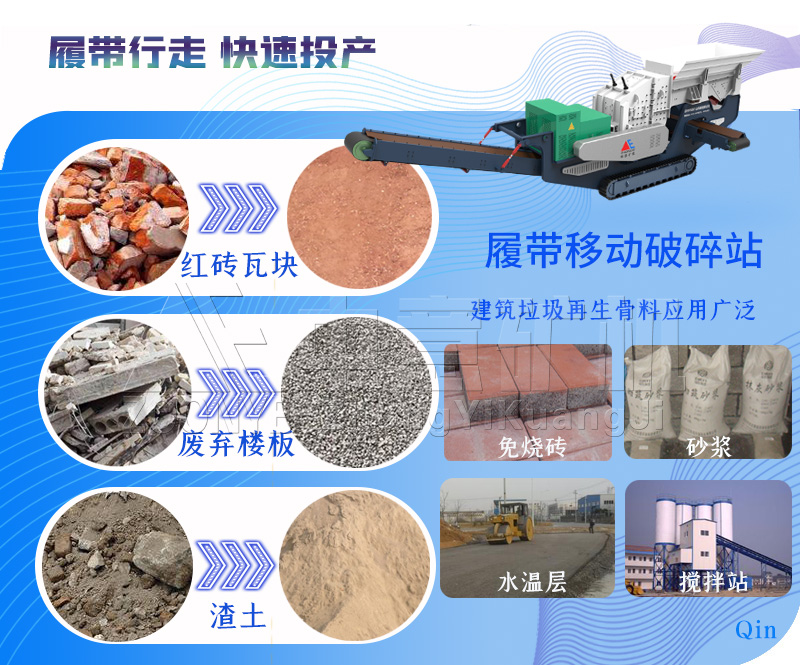 履帶移動破碎站實現(xiàn)建筑垃圾變廢為寶